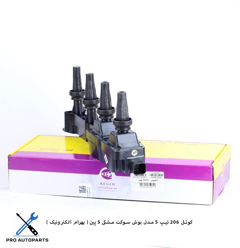 کوئل 206 تیپ 5 - بوش سوکت مشکی - 5 پین ( بهرام الکترونیک )