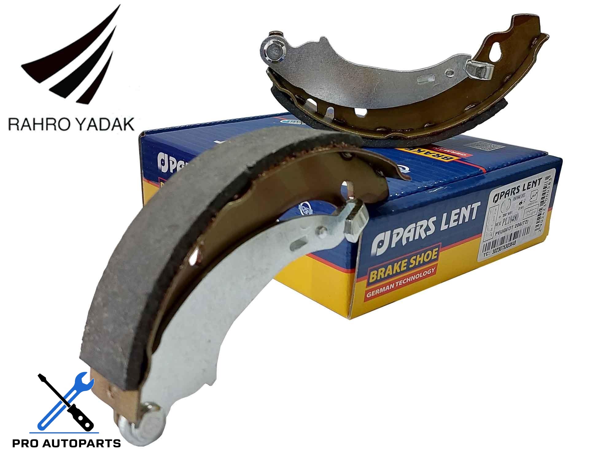 PL10480 لنت عقب 206 تیپ 2و3 با کفشک ( پارس آبی ) OEM
